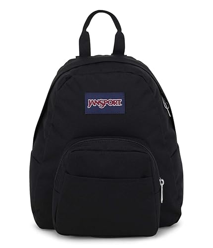 JanSport Half Pint Mini Backpack, 10.2 L - Durable Mini Bag Purse with Adjustable Shoulder Straps, Single Main Compartment, Zippered Stash Pocket, Black - Black