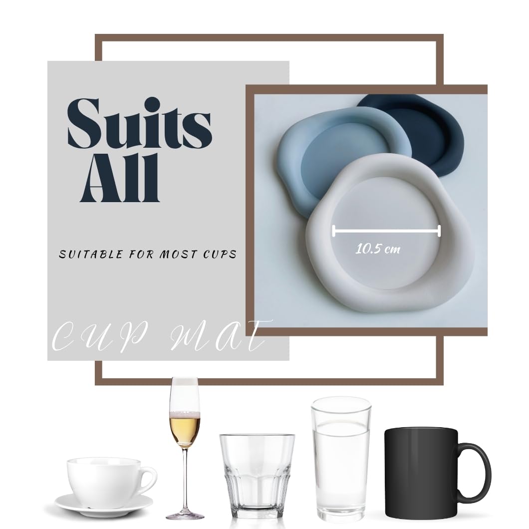 Set di 3 Sottobicchieri in silicone a forma di nuvola, Antiscivolo e resistenti al calore per bevande, Ideali per casa, Ufficio, Bar e ristorante – Design decorativo personalizzato