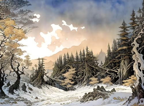 Affiches sur toile paysage Arthur Rackham 58x90cm sans cadre décoration murale salon