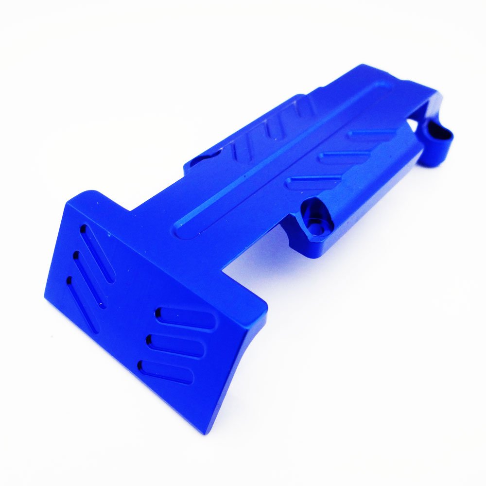 Atomik RC Alloy Rear Skid Plate, Blue fits The 1/10 E-Revo and Other Models - Replaces Part 5337