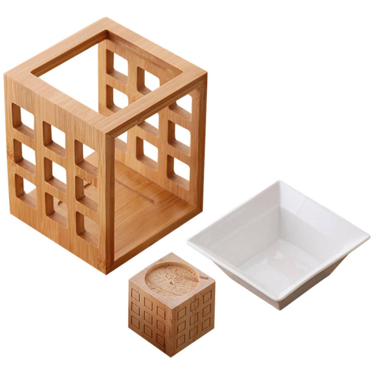 Quemador Calentador de Cera de Cerámica y Madera y de Aceites Esenciales 150ml para Velas de Té para Adecuado para Dormitorio y Aromaterapia Dormitorio Aromaterapia