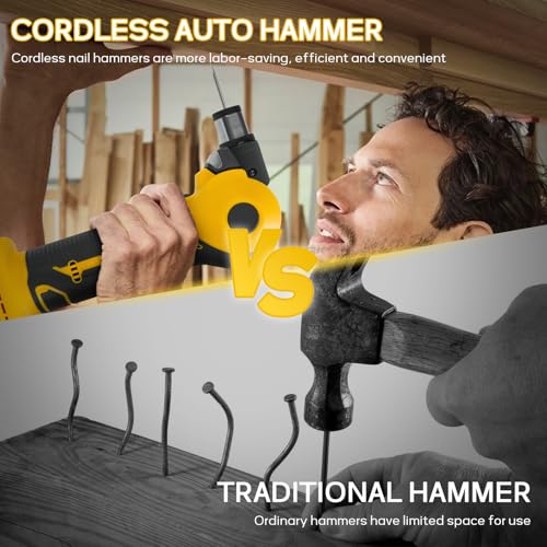 Cordless Palm Nailer for DeWalt 20V Battery,0-90°Adjustable Head with Electric Auto Hammer,20000RPM Nail Hammer for Removing Them, for Drilling in Wood and Soft Metals(No Battery) 3 Cordless Palm Nailer for DeWalt 20V Battery,0-90°Adjustable Head with Electric Auto Hammer,20000RPM Nail Hammer for Removing Them, for Drilling in Wood and Soft Metals(No Battery) - Image 3