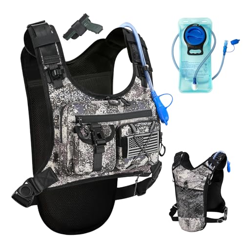 Image of Criuage USA Patent Running Hydration Vest Backpack, Lightweight Chest Pack with 2.0L Water Bladder Bag Daypack for Hiking Running Cycling Race Marathon for Women Men