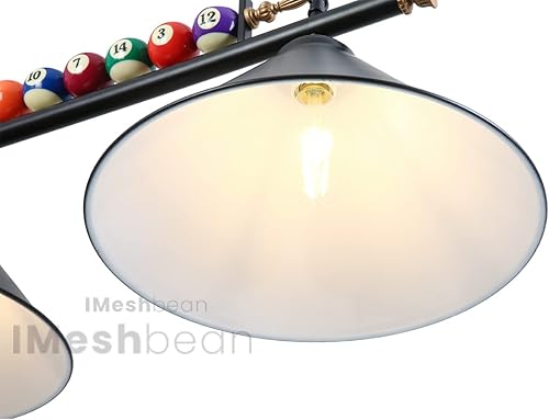 Miniatura 6 de Luces colgantes de mesa de billar de 47 pulgadas accesorios de iluminación para mesa de billar de 7 pies y 8 pies diseño de bola de billar real
