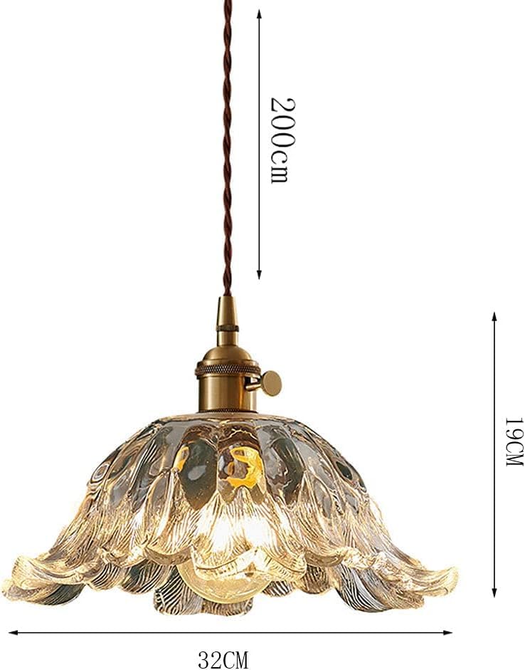 Lámpara colgante de cristal estilo japonés E27 monocabezal regulable 2