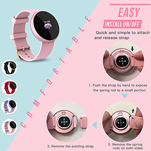 Women's Smart Watch, Lightweight Smart Watch for Women, 1.04 inch IPS Color Touch Screen, Fitness Sleep Monitor Waterproof Call Reminder with Text GPS Auto Wake Screen Smartwatches for iPhone Android