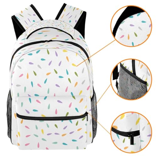 Sac à dos filles et adolescents grand format multicouleur style Memphis