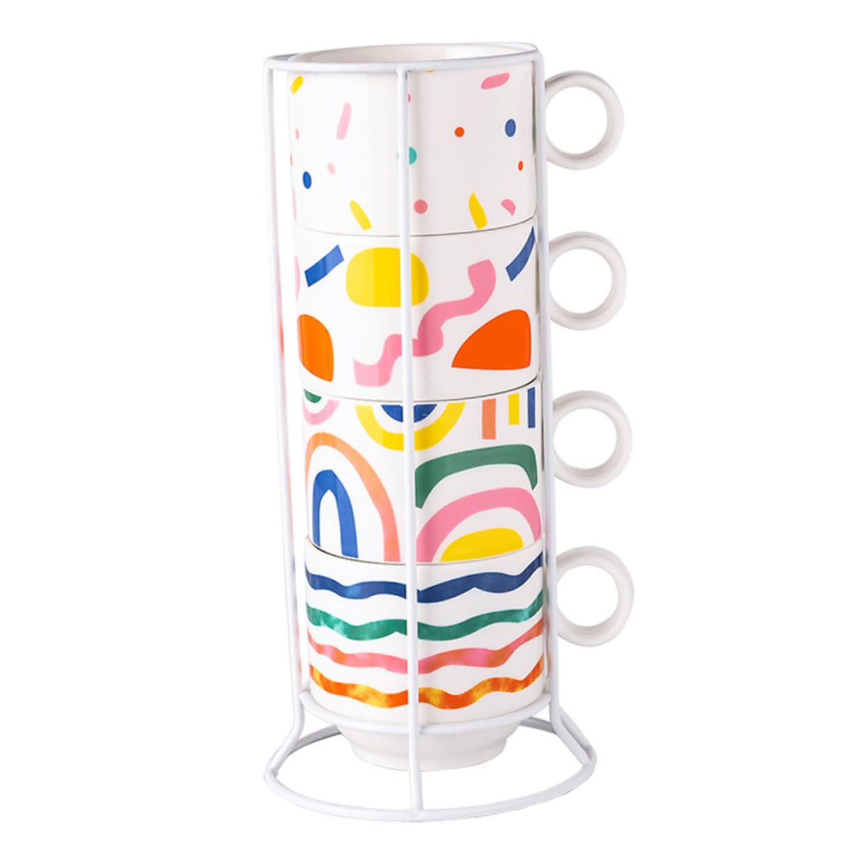 LIFKOME 1 Juego taza apilable taza de cerámica para beber taza de leche Tazas de cafe tazas de espresso taza de cerámica apilable taza de café de cerámica apilable Vidrio taza de porcelana