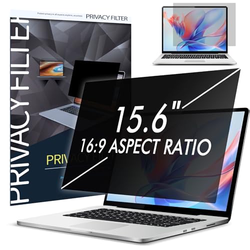 15.6 Inch Privacy Filter for Laptop 16:9 Aspect Ratio, SOPPY Anti-Glare Privacy Screen Protector, Anti Blue Light, Removable Privacy Film Privacy Screen for 15.6 15.6 Inch Privacy Filter for Laptop 16:9 Aspect Ratio, SOPPY Anti-Glare Privacy Screen Protector, Anti Blue Light, Removable Privacy Film Privacy Screen for 15.6