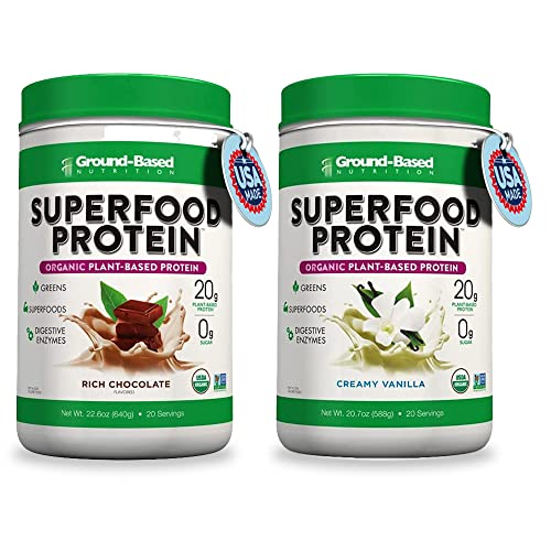 Superfood Protein, Plant-Based Protein Powder – Superfood + Greens For Immune Support – Lean, Organic, Vegan, Keto, Paleo, Lactose-Free, No Sugar, Low Calorie Protein #TOP3