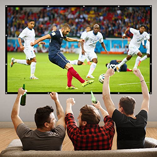 120 Inch Projector Screen, Torabow Movie Projector Screen 16:9 Foldable And Portable Anti-Crease Indoor Outdoor Projection Double Sided Video Projector Screen For Party, Home, Office, Classroom #TOP1