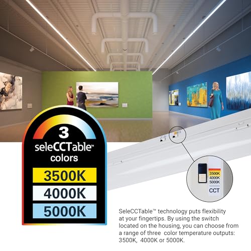Lámpara de tira LED Metalux 4 ft Lumen Selectable blanca miniatura 5