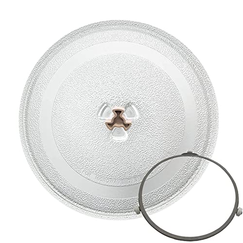 WORDFUN Piatto Universale in Vetro Girevole, Microonde Rotante Giradischi, Piatto di Ricambio per Microonde Compatibile Accessori Accoppiatore E Supporto Centrale, Ø 24.5 25.5 27 31.5cm