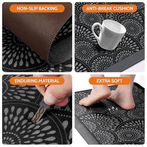 Mattitude Kitchen Mat, 17.3x28in Heavy Duty Ergonomic Comfort Foam Standing Desk Mat, Waterproof Non-Slip Standing Mats and Rugs for Kitchen, Office, Laundry, Black - Thumbnail 4