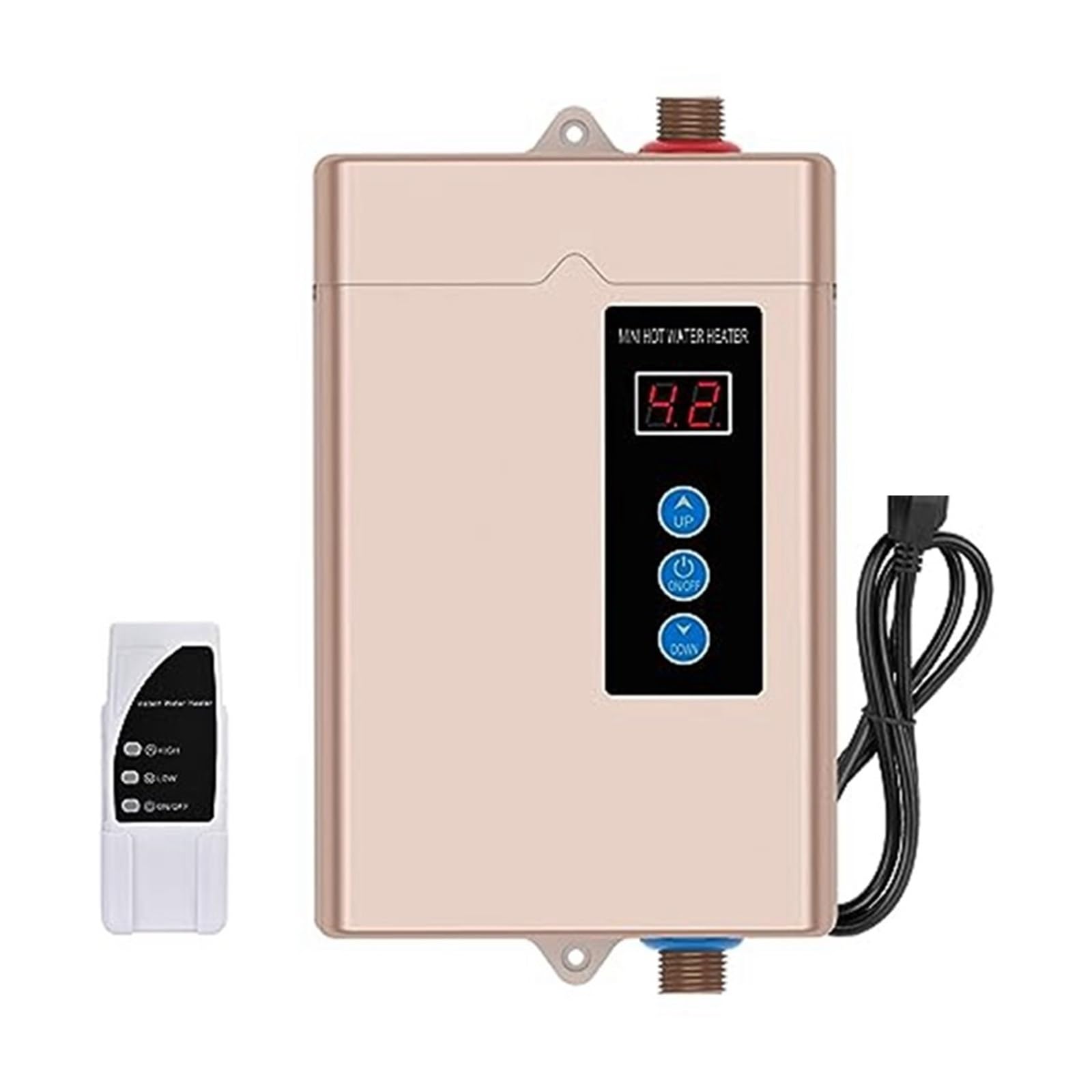 3000W Tankless Water Heater Electric,Instant Hot Water Heater with Remote Control, LCD Touch Screen Water Heat Compact and Durable(Sliver)