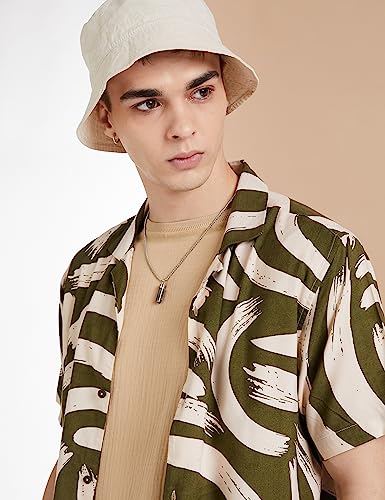 Image of Amazon Brand - INKAST Men's Geometric Printed Half Sleeve Viscose Shirt /Co-Ord Sets (Regular Fit)