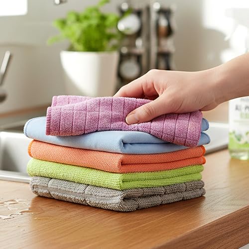 Image of Cutting EDGE 200-300 GSM High Performance Kitchen Towel, 30x30cm(Set of 5) | Material: 200-300 GSM Microfiber, High Performance Kitchen Towel, Ideal for Kitchen & Appliance Cleaning