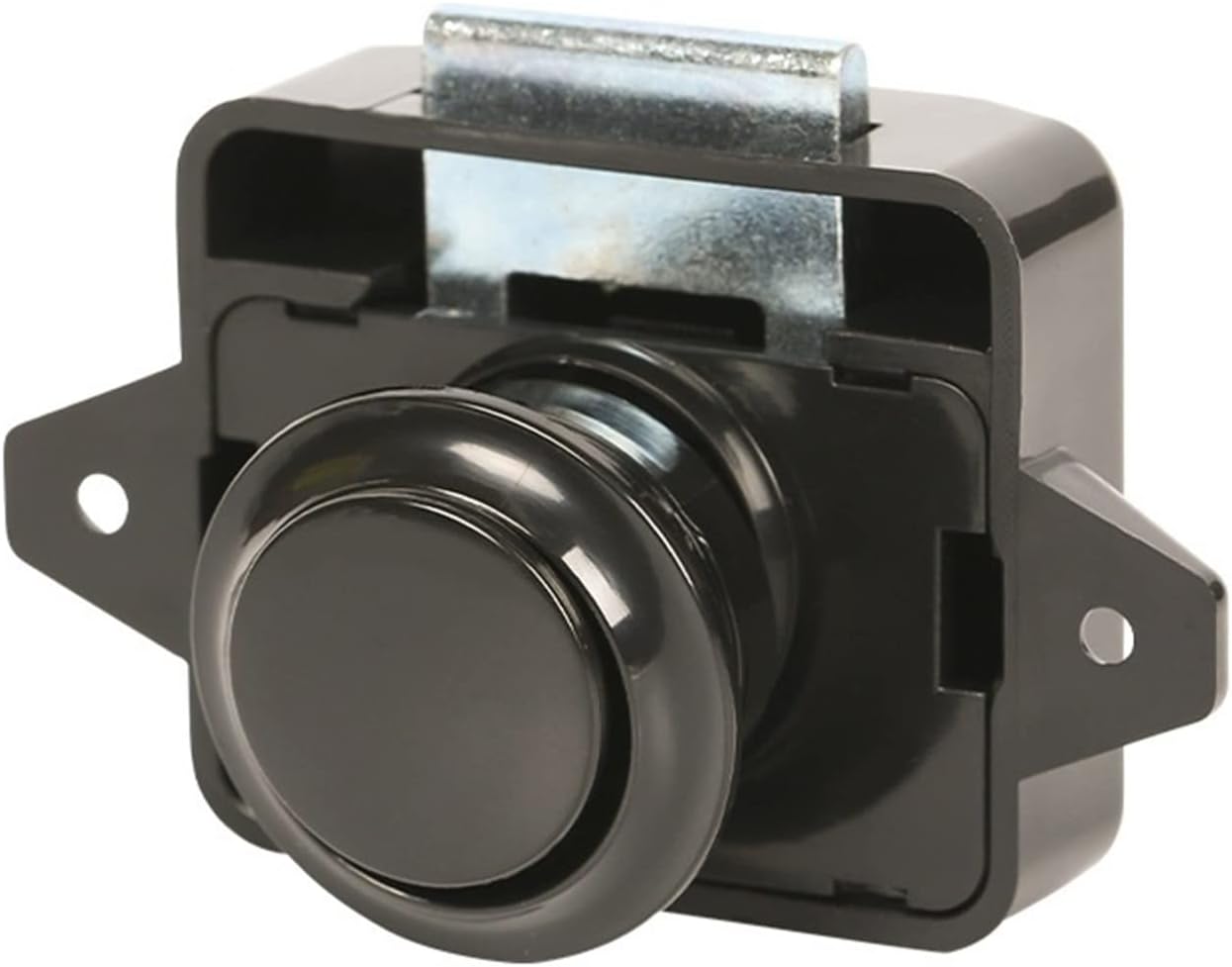 Black Push Button Latch Lock RV Camper Car Drawer Lock Keyless Kitchen Cabinet Door Lock 26mm Cut Hole Furniture Hardware 1Pcs