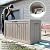 ROJIK Outdoor Storage Housing Deck Box - Waterproof Patio Furniture, Garden Tools, Cushions, Pool Accessories Storage Bench with Lockable Lid and Side Handles (Grey 75 Gal)