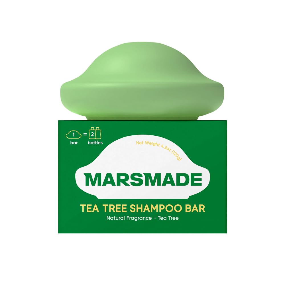 Tea Tree Shampoo Bar 2.0 - Hydrating & Moisturizing Natural Hair Soap Bar Shampoo for Excess Oil Build-Up & Scalp Nourishment - Bathing Soap Solid Shampoo for All Hair Types (120g, 4.23oz)