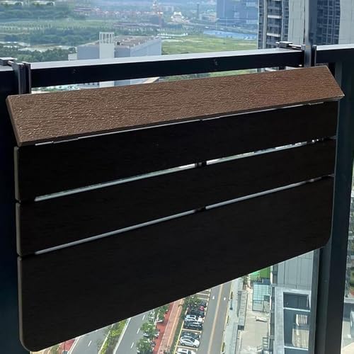 Adjustable Folding Balcony Bar Table for Railings – Outdoor Wooden Serving Desk, Space-Saving Railing Side Table, 100x27cm, Perfect for Patio & Garden Use
