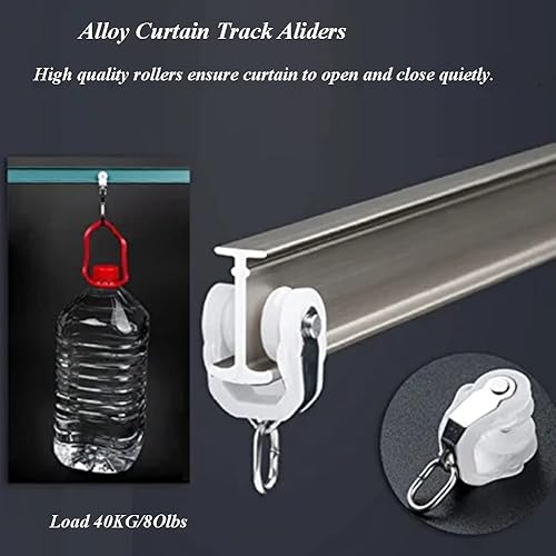 Miniatura 4 de Riel de cortina de doble barra para ventana dormitorio divisor de habitación flexible flexible flexible cortina de techo cortinas de aluminio