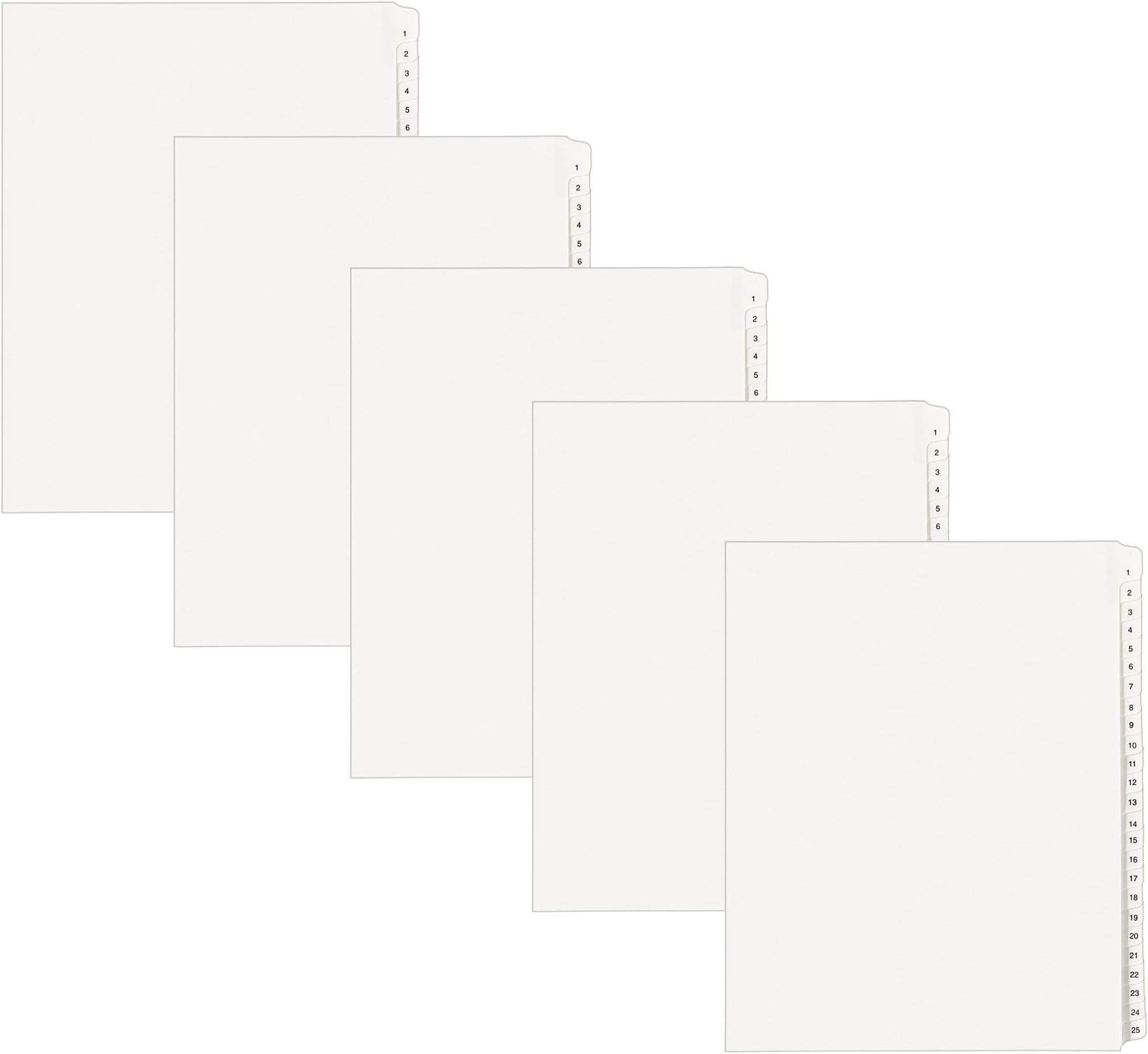 Avery 1-25 Legal Exhibit Dividers for 3 Ring Binders, 25-Tab Sets, Allstate Style, 5 Binder Divider Sets (24761)