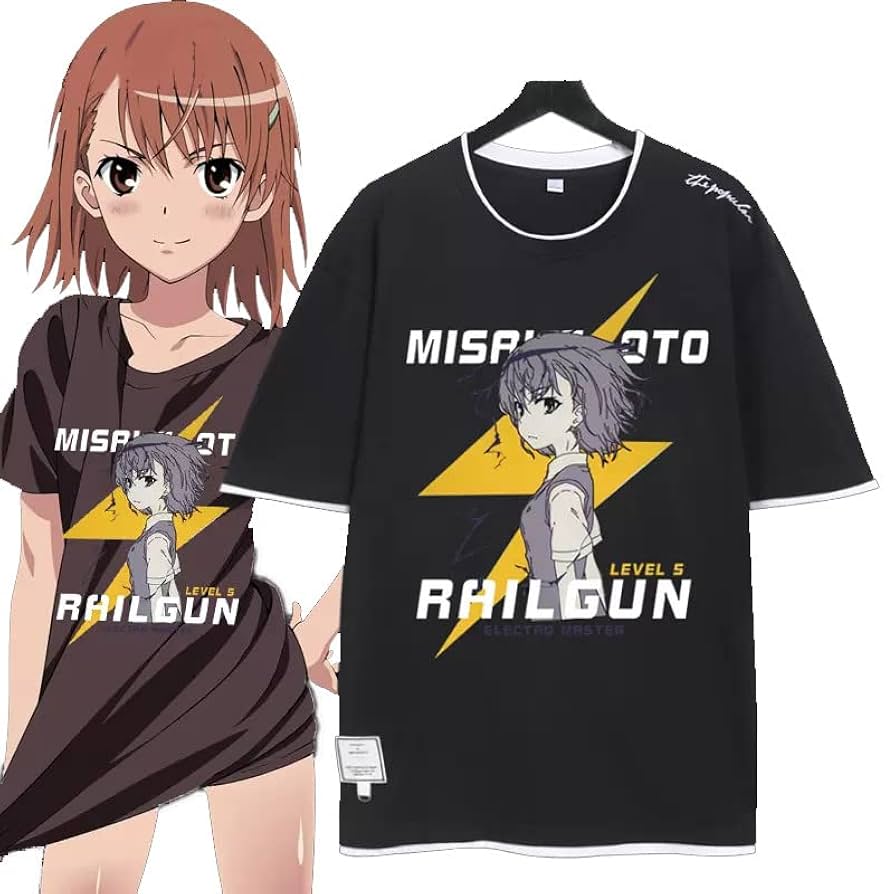 Amazon.co.jp: WRTY とある科学の超電磁砲 御坂美琴 Tシャツ