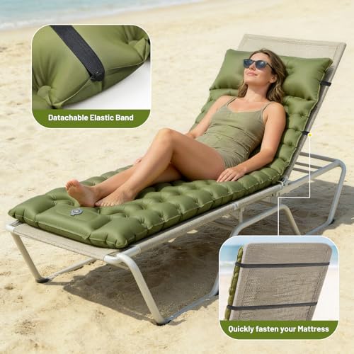 PHYSEN Wasserdicht Isomatte Aufblasbare mit Fußpumpe – Self Inflating Mattress 196x70x10 cm Luftmatratze für Camping, Strand & Outdoor – Schnellaufblasbar, Wasserdicht & Kompakt 2