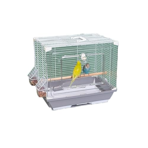 鳥かご 小型 高級 ヴィラ 鳥かご 大型 インコ 透明 鳥小屋 組み立て式 お手入れ簡単 高強度 スナップオンデザイン ペット用品 ポータブル ホーム 小型 高級 ヴィラ (ホワイト) (タイプE,グレー)