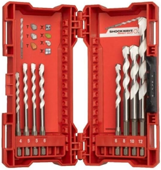 Milwauke Milwaukee 4932471112 Shockwave Multi-Material Drill Bit 1/4 Inch Hex Cassette 8-Piece, 1 V