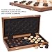 VAMSLOVE 14inch Checkers Folding Wooden Game Set, 8x8 Classic Checkerboard International Checkers Draughts Board 64 Square with Pieces Storage Slots (Instructions Included)