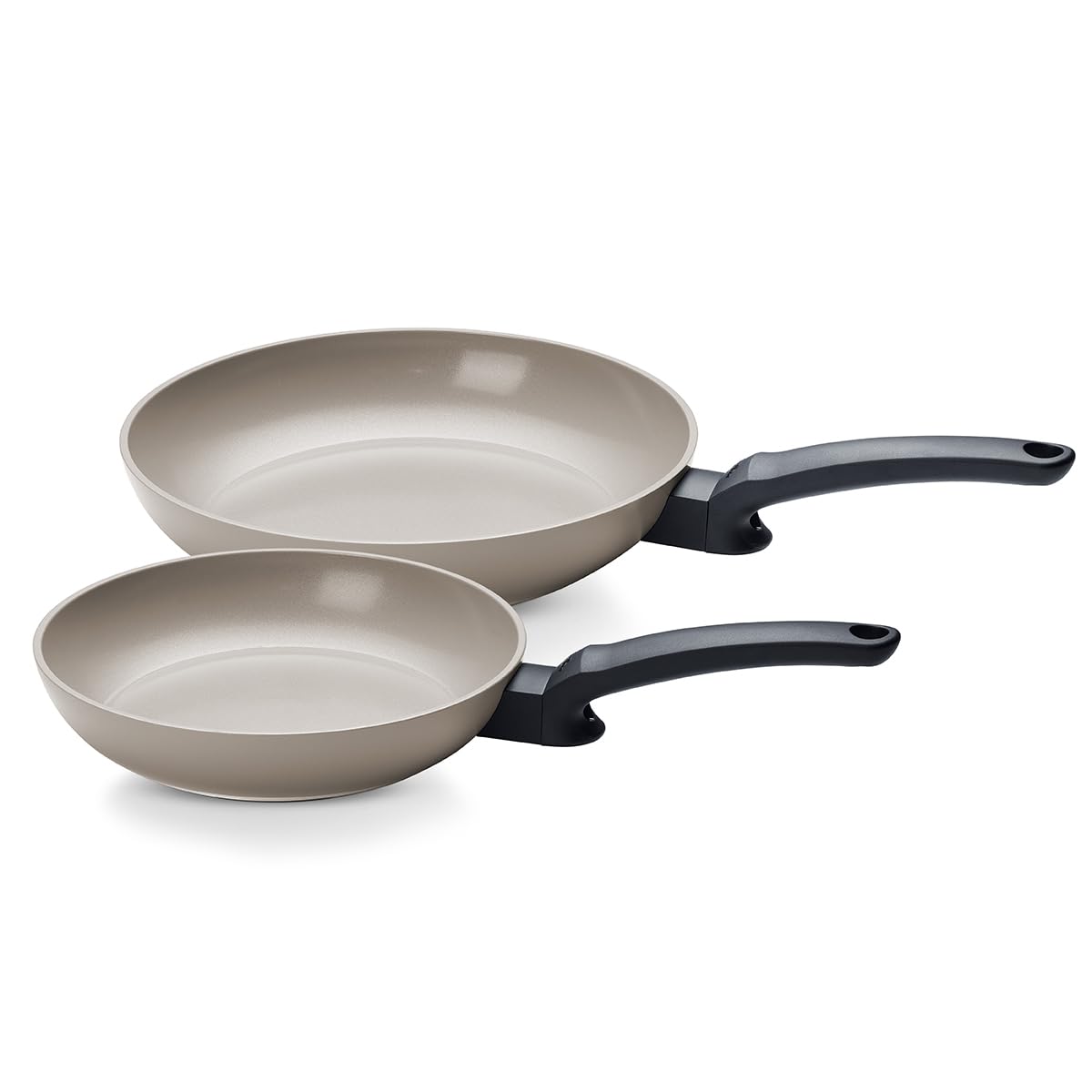 Fissler Ceratal® Evo Classic Pfannen-Set 2-teilig (24 + 28 cm, Warmgrau) – Made in Germany, Keramikpfannen hergestellt ohne PFAS/PTFE, CookStar® Boden