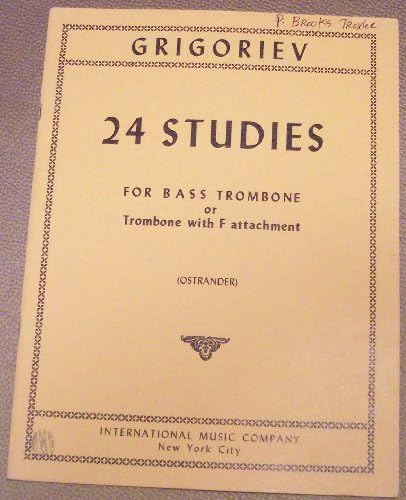 International Music Co. INT3094 24 Studies - Grigoriev - Bass Trombone