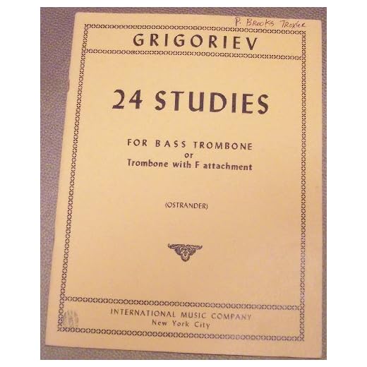 International Music Co. INT3094 24 Studies - Grigoriev - Bass Trombone