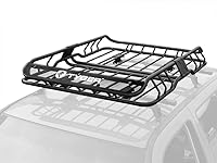 TygerAuto Heavy Duty Roof Cargo Basket Rack - 47.25x36.6x5.9 Inch, 150lb Capacity, Wind Fairing, Rust-Resistant Steel