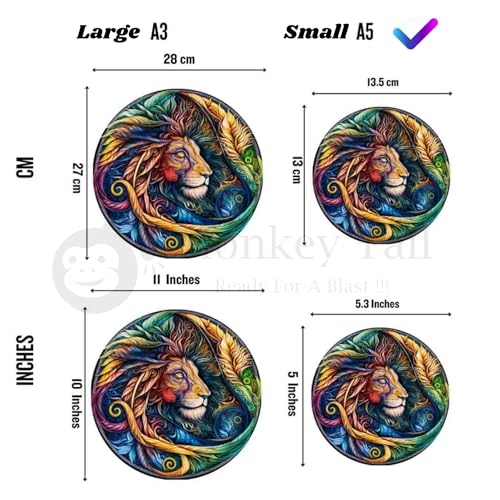 Image of MONKEYTAIL Whimsy Wooden Jigsaw Puzzle for Adults & Kids - Laser-Cut Pieces, 3D Puzzle Box as Birthday Gift for Boys & Girls - Brain Teaser, Home Decor & Family Game (VIBL, Size: Small)