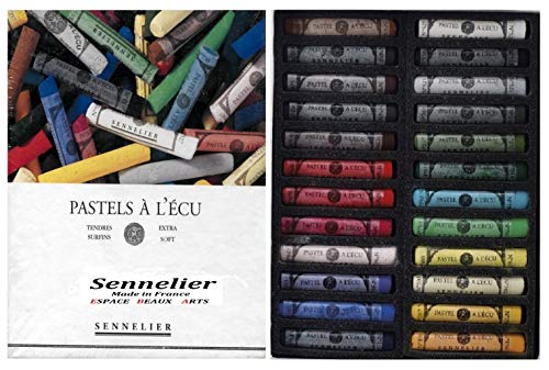 Sennelier Set de 24 Pasteles Tizas Barra .Sennelier Dry Pastel Set 24 Suaves Pastel Extra Fino - Calidad Artística (Importación de Francia) Espacebeauxarts