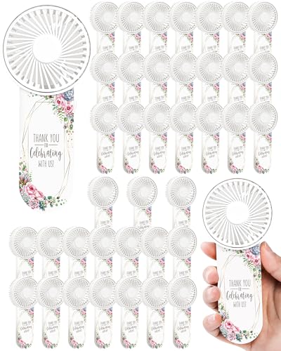 Knsdtsy 50 Pcs Wedding Mini Fans - Personal Portable Mini Handheld Electric Fans for Wedding Favor - Bulk Battery Powered Battery Not Include Fresh PastoralBlue