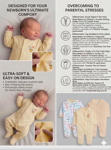 Image of 100% Cotton Baby Rompers /Sleepsuits /Jumpsuit /Night Suits for Baby Boys & Girls, Infants, New Borns