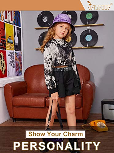 JASGOOD Kids Double Grommet Belt for Girls and Boys, PU Leather Kids Double Studded Holes Belt for Jeans Pants2