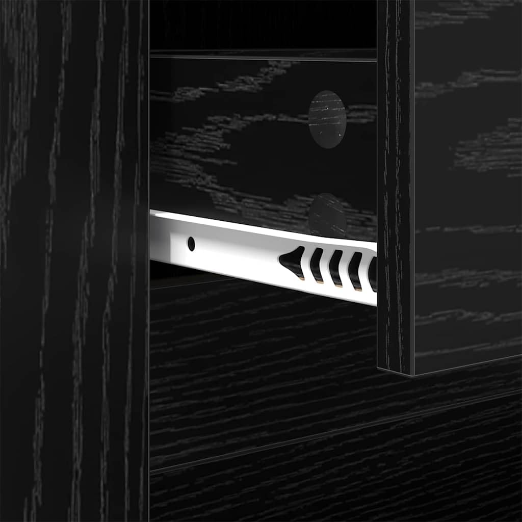 Tavolino da salotto Rovere nero in legno ingegnerizzato 102 x 44,5 x 50 cm con cassetto e ripiano, mobiletto salvaspazio versatile per soggiorno, camera e ufficio moderno