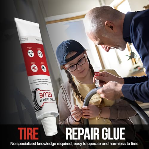 Sternstunde Reifenreparatur Kleber, 100ml Gummikleber, Reifen Gummi Kleber Schwarz, Reparaturkleber FüR Autoreifen,Reifendichtmittel FüR Auto/Motorrad/Fahrrad