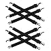 Snowflake cat 8 Packs Elastic Bed Sheet Straps Suspenders Adjustable Bed Corner Holder Fasteners Heavy Duty Grippers Straps to Keep Your Sheet in Place and Neat (Black)