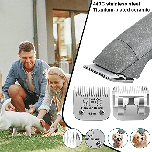 BESTBOMG Ersatzklingen für Haarschneidemaschinen zur Fellpflege bei Hunden kompatibel mit Oster Tierhaarschneidemaschine kompatibel mit Wahl und Andis hundeschermaschine (5FC 6.3mm)