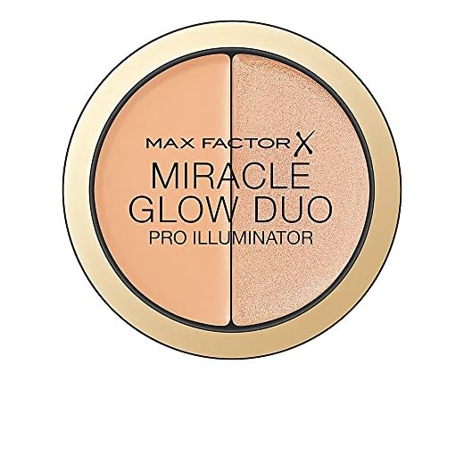 Max Factor Miracle Glow Duo Highlighter Medium 20 – Highlighter Puder med guldskimmer – för den perfekta hy – färg ros och aprikos – 1 x 8 g