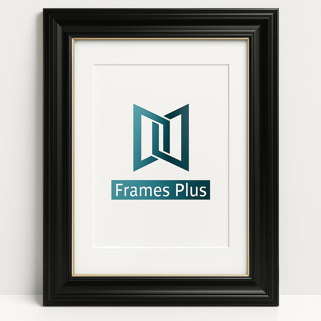 Ornate Shabby Chic Picture Frame Black with Gold Trim & Mount Vintage Style Wall Frame
