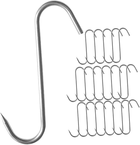 20 ganchos de carne para ahumar y secar, ganchos pequeños para tocino, pollo, salchicha de carne y jamón para procesamiento de carne de barbacoa y