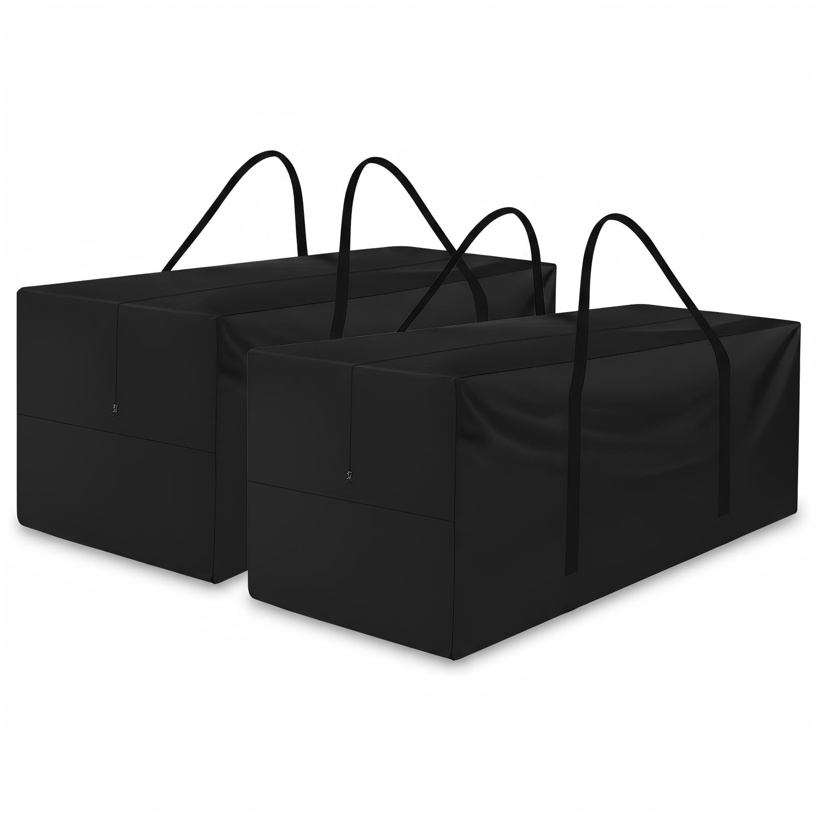Photo 1 of Yczzzj Patio Cushion Storage Bag - 2 Pack, Black, 68" L x 30" W x 20" H