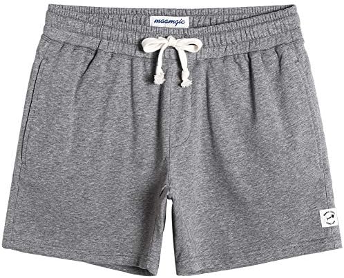 maamgic Mens Athletic Gym Shorts 5.5" Elastic Waist Casual Pajama Pocket Jogger Men Workout Short Pants